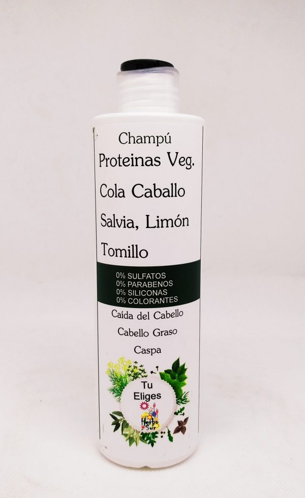 Champú proteinas veg 600x978 - Champú Proteínas Vegetales: cola de caballo, salvia, limón y tomillo (250ml)